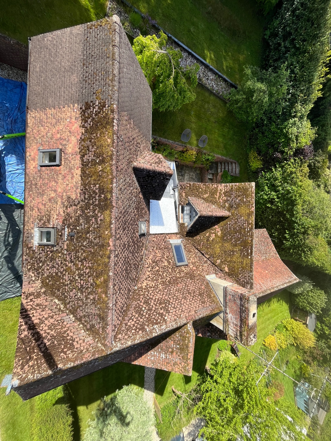 Roof cleaning before
